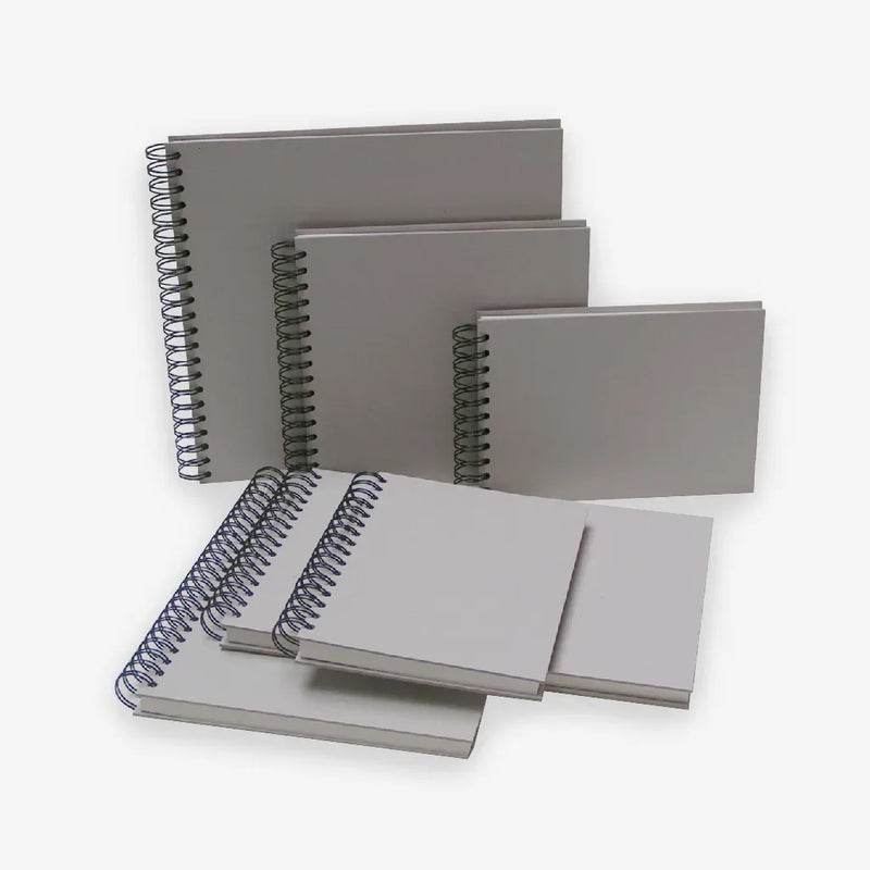 Wire-O-Group-Kunst-und-Papier-spiralbuecher-Alle-Groessen-Produktansicht-grauer-hintergrund