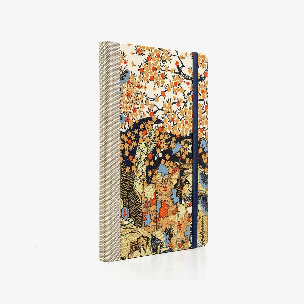 Wochenplaner-12x16_5cm-spaltenaufteilung-Cover-Chiyogami-Motiv-Bogen-1112C-Landscape-Trees-seitlich-hinten