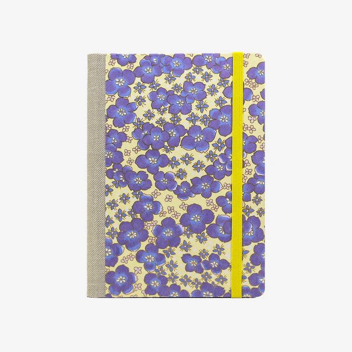 Wochenplaner-12x16_5cm-spaltenaufteilung-Cover-Chiyogami-Motiv-Bogen-628C-Blumen-cream-purple-ivory