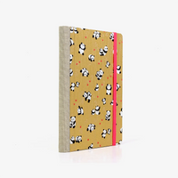 Wochenplaner-12x16_5cm-spaltenaufteilung-Cover-Chiyogami-Motiv-Panda-auf-Gold-seitlich-hinten