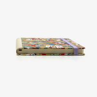 Wochenplaner-12x16_5cm-spaltenaufteilung-Cover-Chiyogami-Motiv-Pferde-auf-Gold-liegend