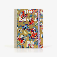 Wochenplaner-12x16_5cm-spaltenaufteilung-Cover-Chiyogami-Motiv-Pferde-auf-Gold
