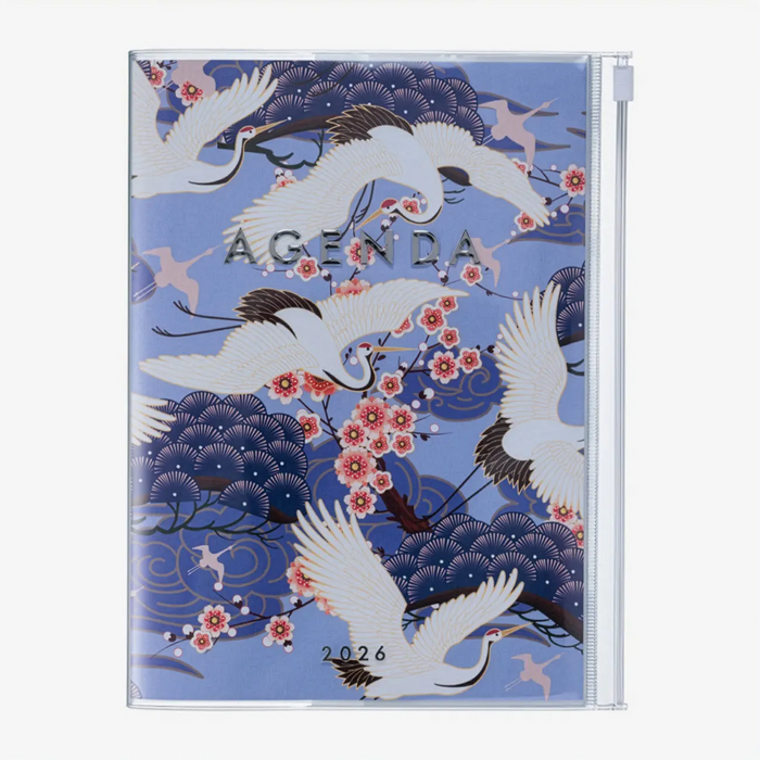 ochenplaner-16Monate-2025-2026-Diary-A5-Japan-Birds-Purple-Produktansicht-cover-vorn