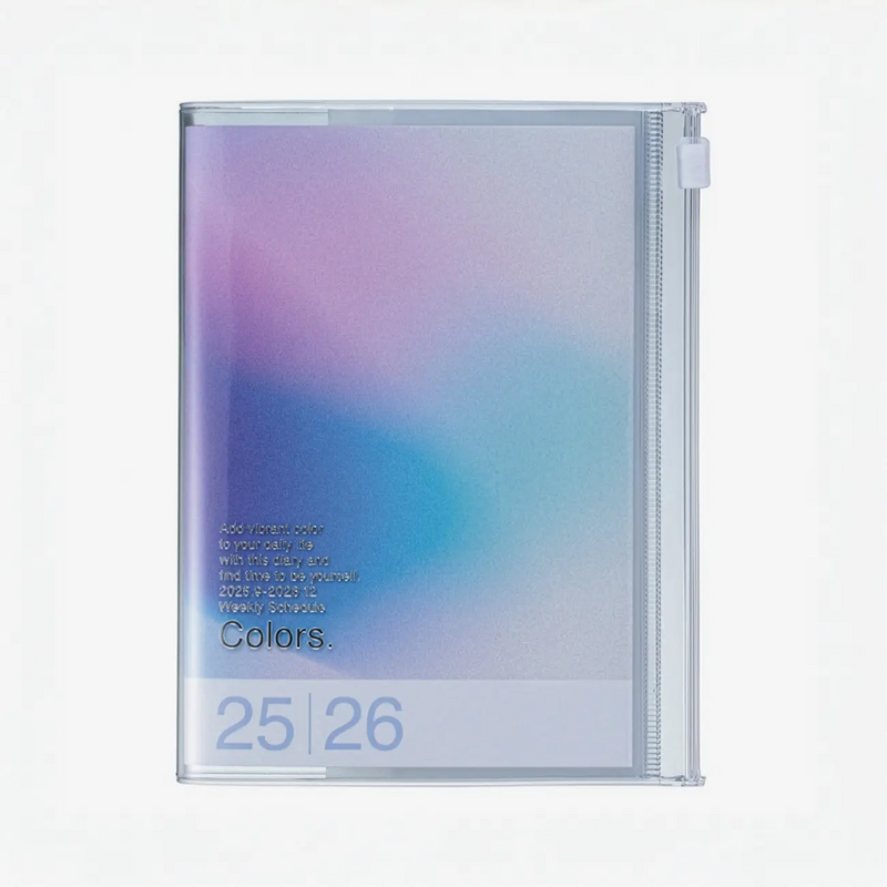 Wochenplaner-16Monate-2025-2026-Diary-A6-Gradient-Blue-Produktansicht-cover-vorn