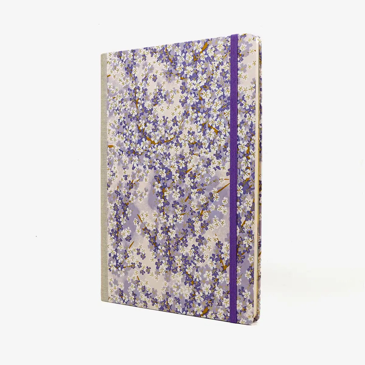 Wochenplaner-17x24cm-cover-Chiyogami-Motiv-Blumenwiese-flieder-seitlich-von-vorn