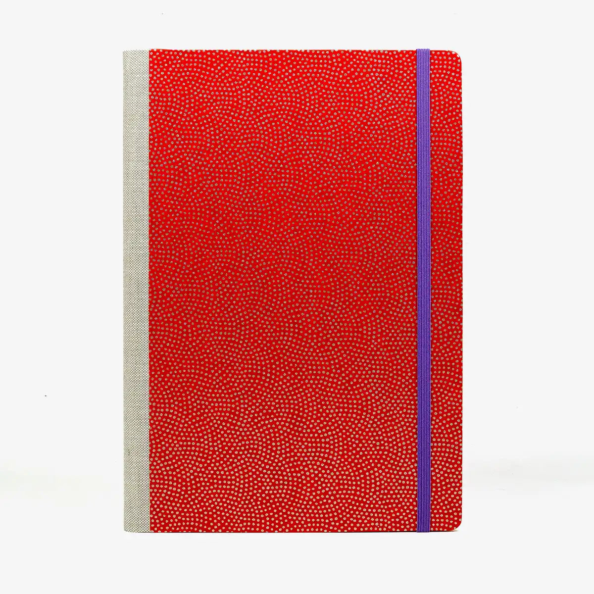 Wochenplaner-17x24cm-cover-Chiyogami-Motiv-Same-Komon-rot-gold-von-vorn