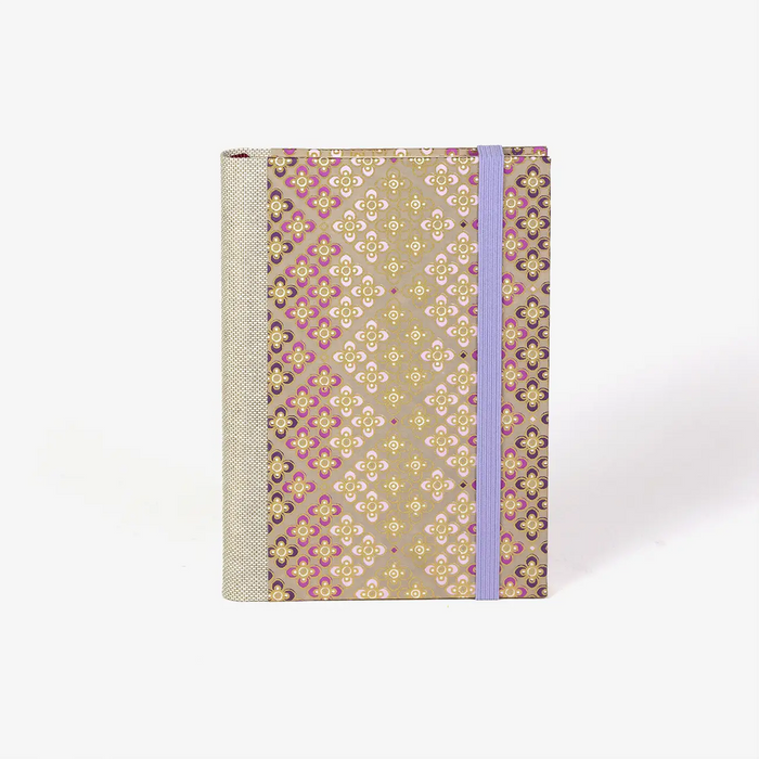 Wochenplaner-2026-blaupause-format-9x13cm-bezogen-mit-chiyogami-Bluetenpattern-1-rose-Produktansicht-cover-vorn