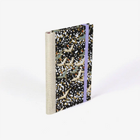 Wochenplaner-2026-blaupause-format-9x13cm-bezogen-mit-chiyogami-Kraniche-weiss-auf-schwarz-Produktansicht-cover-seitlich-hinten