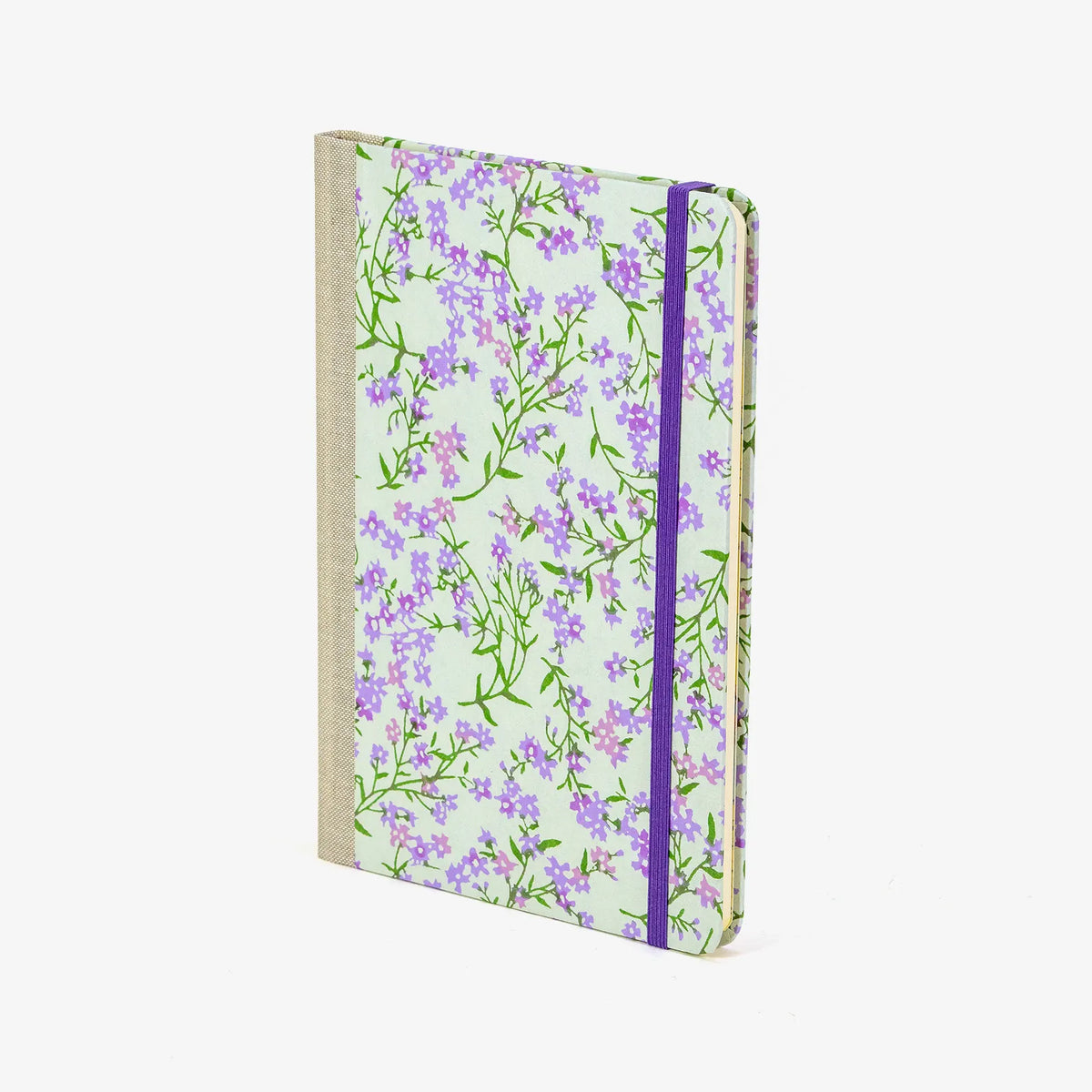 Wochenplaner-A5-2025-Katazome-Shi-Bluetenraken-flieder-gruen-cover-seitlich-vorn