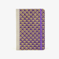 Wochenplaner-A5-2025-Lokta-PApier-HAifischhaut-gold-auf-Purple-cover-vorn-1