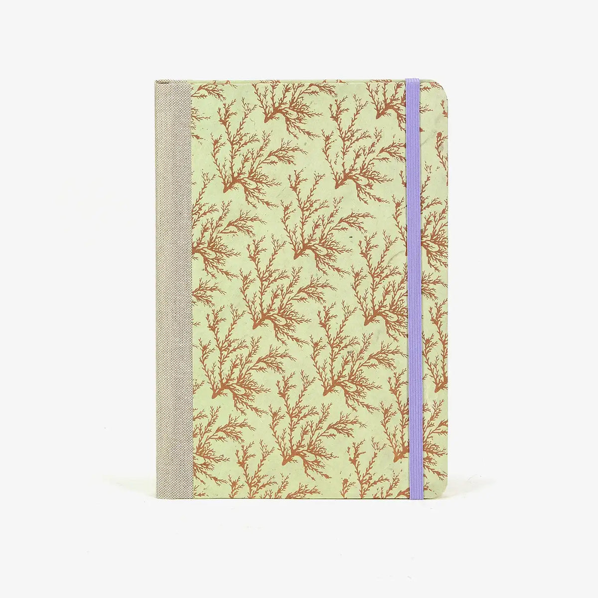Wochenplaner-A5-2025-Lokta-PApier-floral-kupfer-pastell-gruen-cover-vorn-1