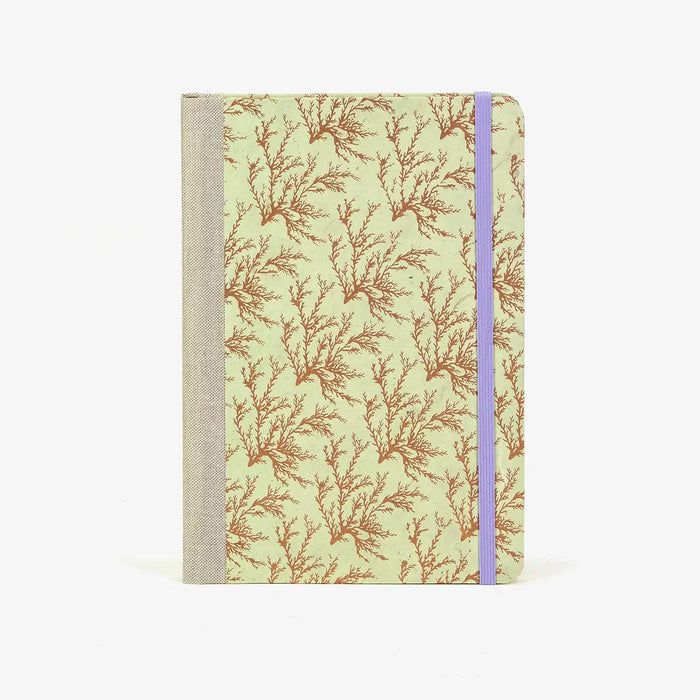 Wochenplaner-A5-2025-Lokta-PApier-floral-kupfer-pastell-gruen-cover-vorn-1