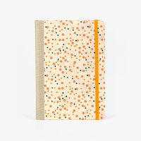 Wochenplaner-A5-2025-Lokta-PApierpolkadots-mehrfarbig-auf-natur-cover-vorn