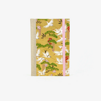 Wochenplaner-A6-2025-Chiyogami-Kraniche-Weiss-auf-gold-cover-ansicht-vorn