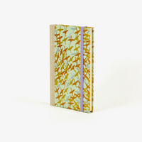 Wochenplaner-A6-2025-Chiyogami-Kraniche-gold-kupfer-silber-auf-mint-cover-ansicht-seitlich-vorn