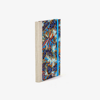 Wochenplaner-A6-2025-Chiyogami-Monstera-blau-cover-ansicht-seitlich-hinten