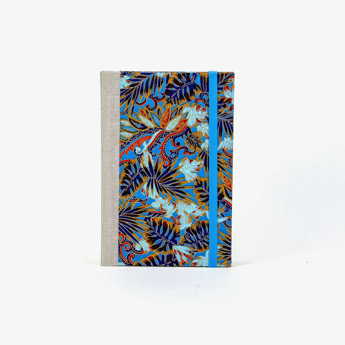 Wochenplaner-A6-2025-Chiyogami-Monstera-blau-cover-ansicht-vorn