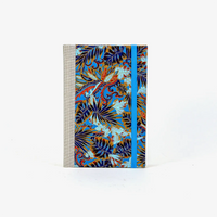 Wochenplaner-A6-2025-Chiyogami-Monstera-blau-cover-ansicht-vorn
