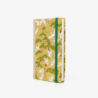 Wochenplaner-A6-design-Chiyogami-Papier-Kraniche-auf-gold-seitlich-von-vorn