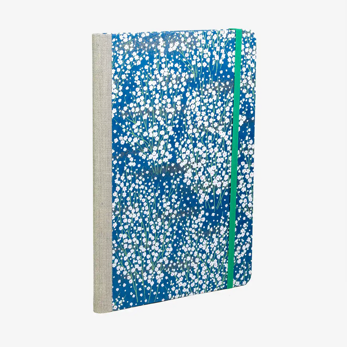 Wochenplaner-Format-17x24cm-2026_chiyogami-kleine-weisse-bluetten-am-Busch-auf-blau-cover-seitlich-hinten