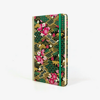 Wochenplaner-Format-A5-cover-chiyogamipapier-Motiv-Bogen-924C-Rauten-gruen-cover-seitlich-von-vorn