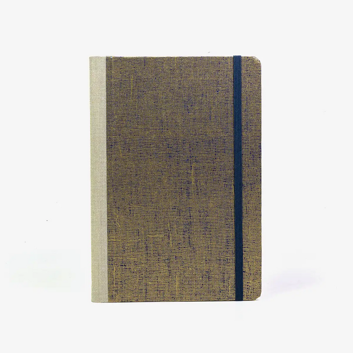 Wochenplaner-Format-A5-cover-chiyogamipapier-Motiv-Gaze-gold-auf-blau-cover-von-vorn
