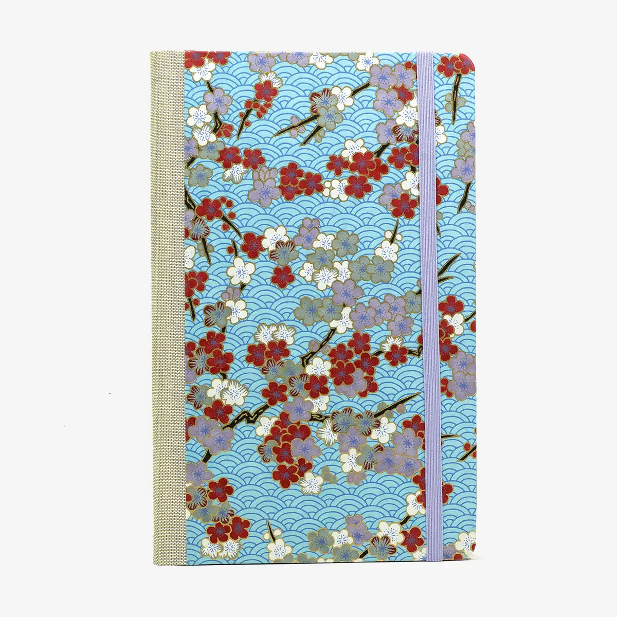 Wochenplaner-Format-A5small-cover-Chiyogami-papier-Motiv-Bogen-1049C-Blueten-bunt-cover-von-vorn