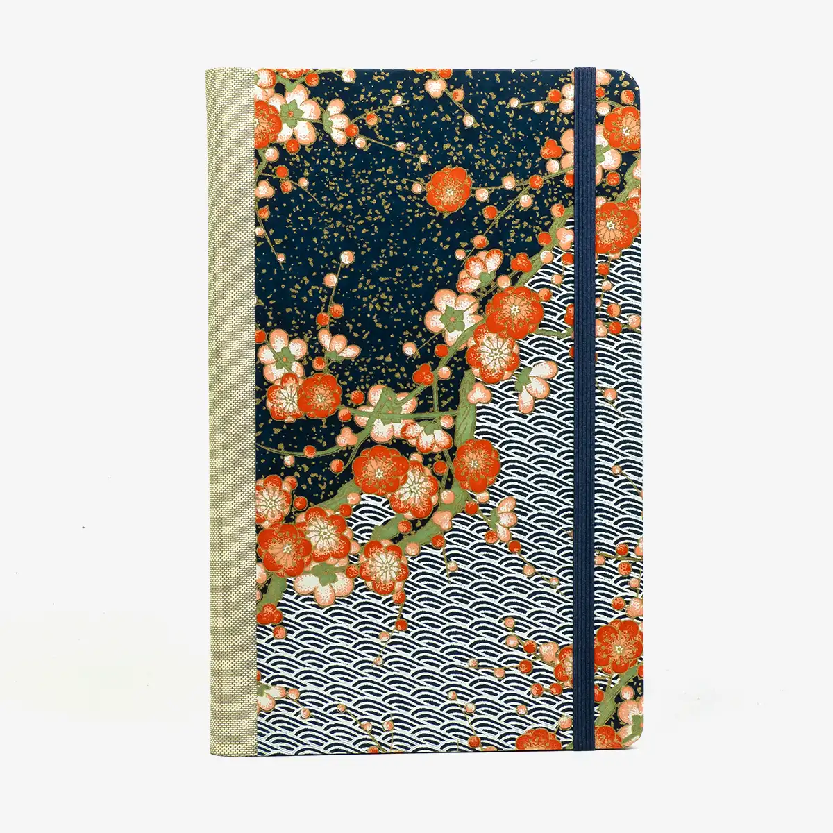 Wochenplaner-Format-A5small-cover-Chiyogami-papier-Motiv-Bogen-1090C-blau-cover-von-vorn