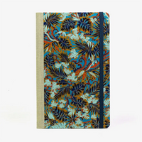 Wochenplaner-Format-A5small-cover-Chiyogami-papier-Motiv-MONSTERA-bLAU-von-VORN