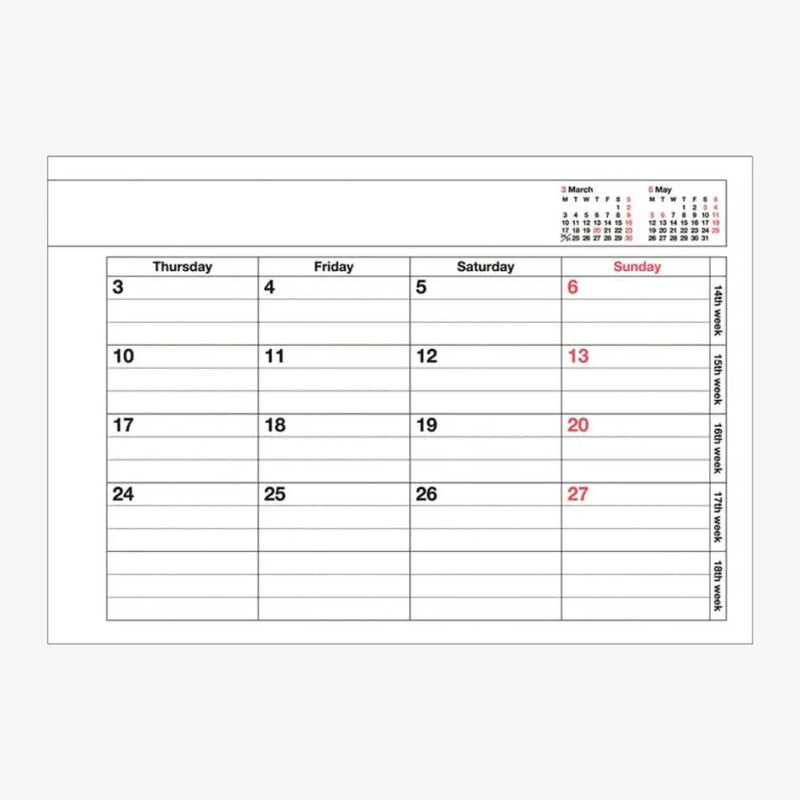 Wochenplaner-Notebook-Calendar-XS-Mint-Produktansicht-blick-in-den-Kalender-wochenansicht-2