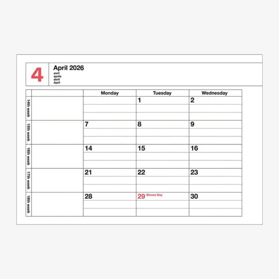 Wochenplaner-Notebook-Calendar-XS-Mint-Produktansicht-blick-in-den-Kalender-wochenansicht