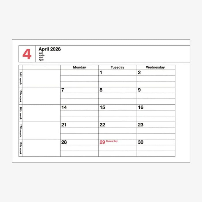 Wochenplaner-Notebook-Calendar-XS-Mint-Produktansicht-blick-in-den-Kalender-wochenansicht