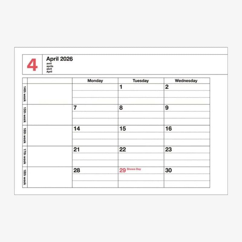 Wochenplaner-Notebook-Calendar-XS-Mint-Produktansicht-blick-in-den-Kalender-wochenansicht