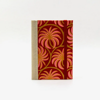 Wochenplaner-klein-9x13cm-mit-chiyogami-bezogen-muster-Blumenornament-no1-cover-von-vorn