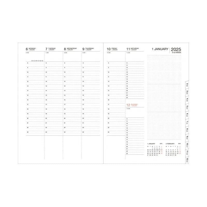 Wochenplaner / Wochenkalender 2024-2025 / A5 / 16 Monate / Gradient black