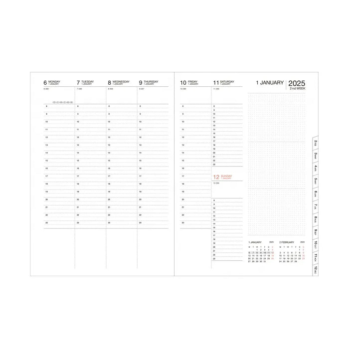 Wochenplaner / Wochenkalender 2024-2025 / A5 / 16 Monate / Gradient black