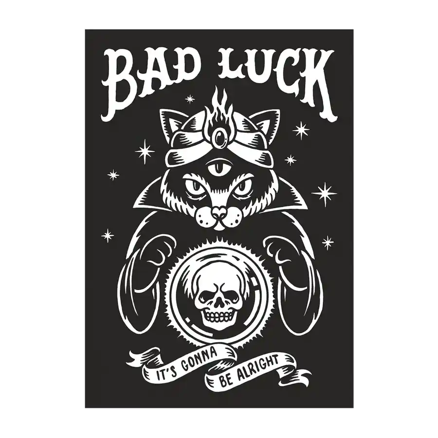 Postkarte / Bad Luck / A6-Format