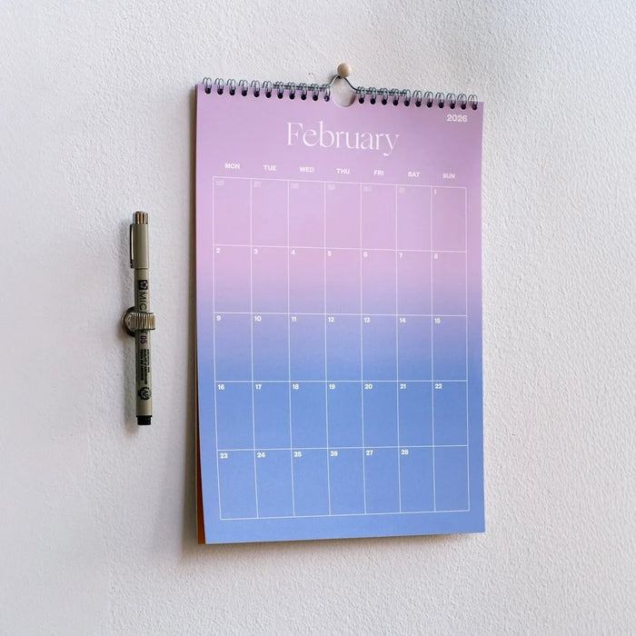 Yearkalender-2026-Wandkalender-A4-Spiralgebunden-Gradient-1Jahr-Februaransicht-2
