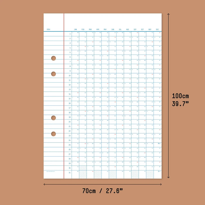 Yearkalender-2026-Wandkalender-Klassich-ein-Blatt-bedruckt-1Jahr-Format-70x100cm-Produktansicht-mit-Massen