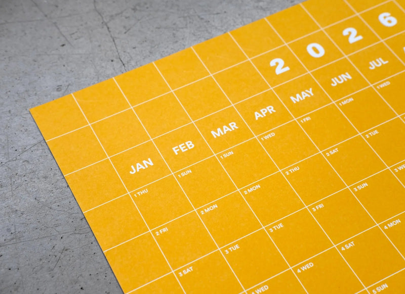 Yearkalender-2026-Wandkalender-ein-Blatt-bedruckt-mit-einem-Gradient-1Jahr-Format-40x100cm-Produktansicht-detailausschnitt-1