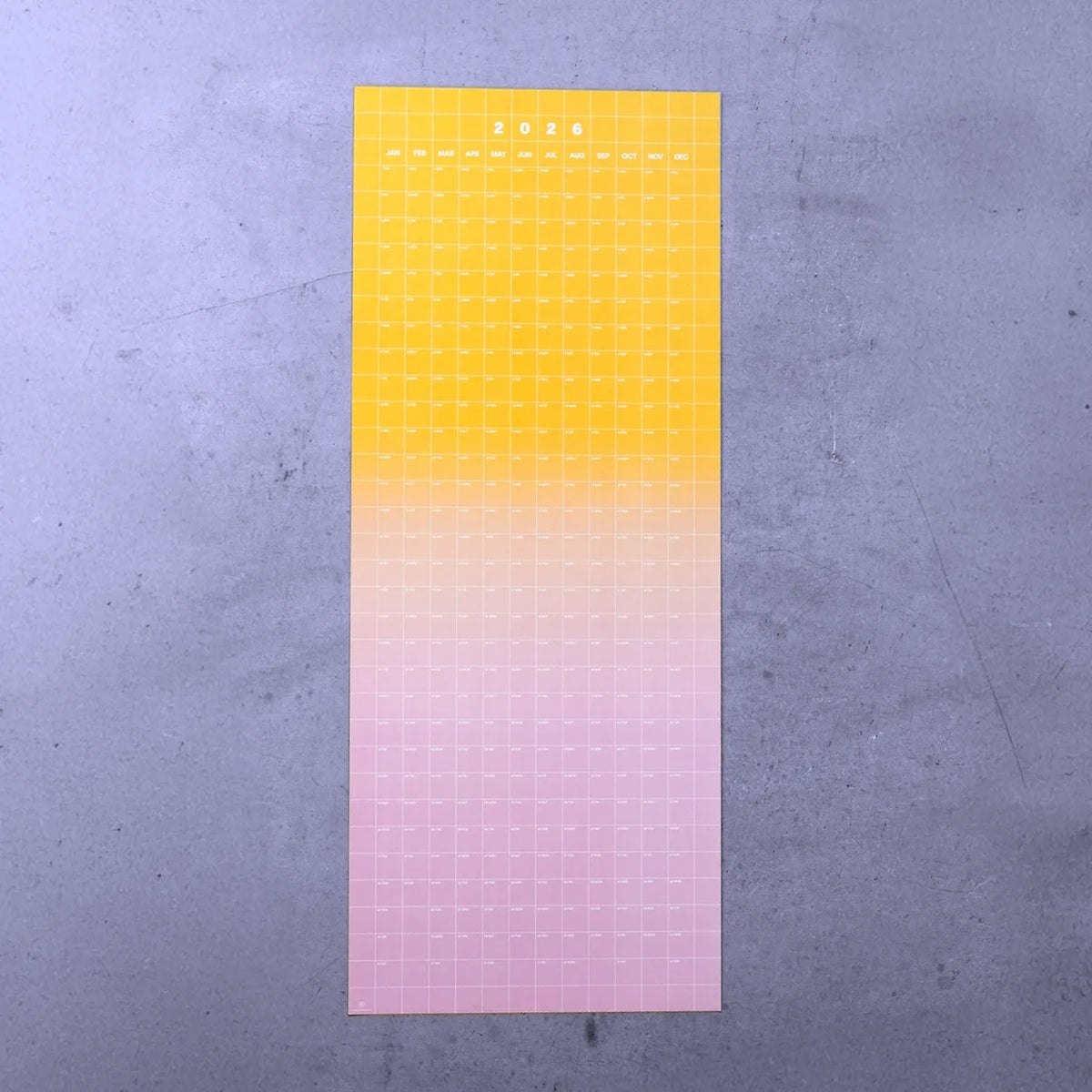 2026 / Wandkalender / Gradient  / 1 Jahr / 40x100cm