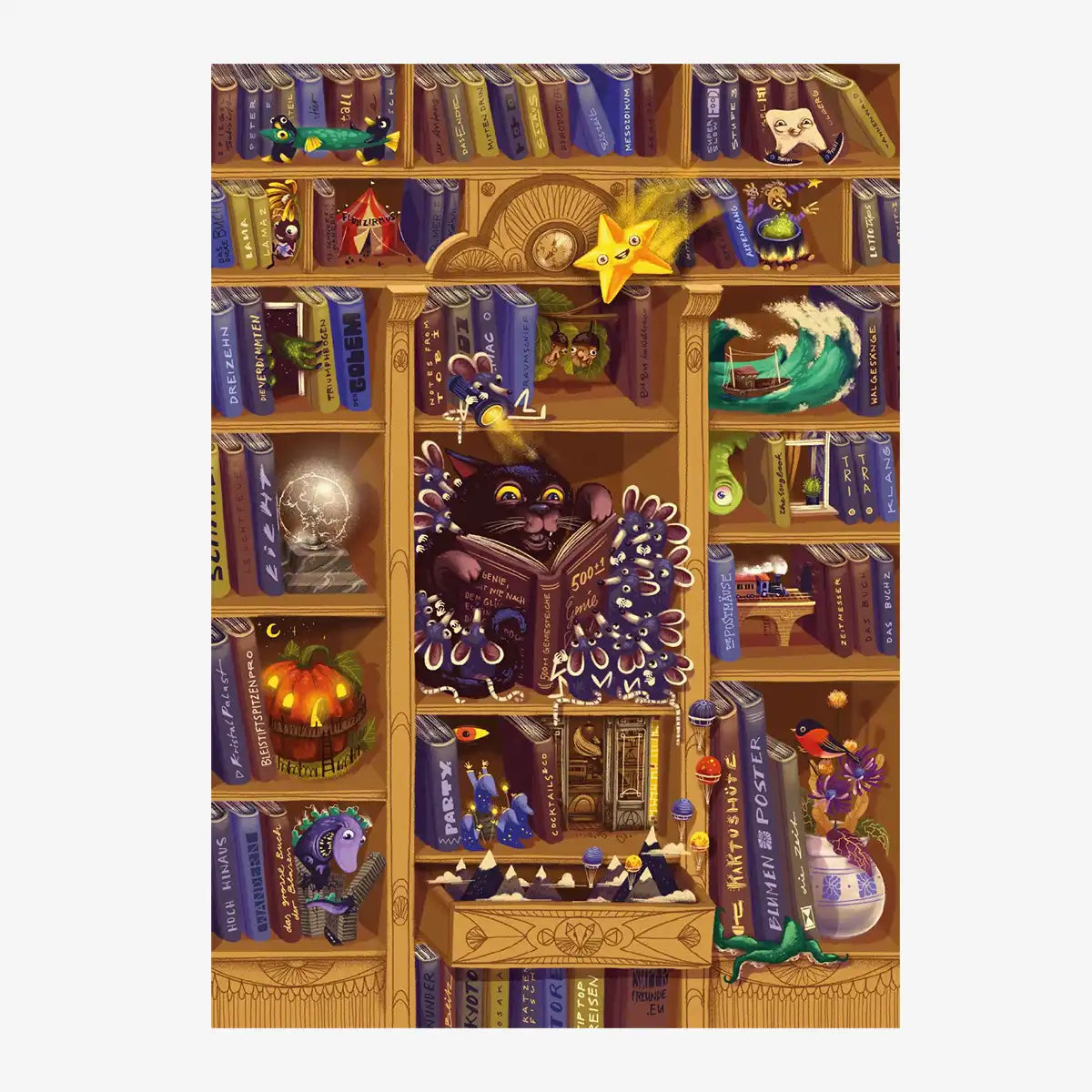 adventskalender-das-wunderbare-kabinett-der-buecher-format-a4-Vorderansicht-geoeffnet