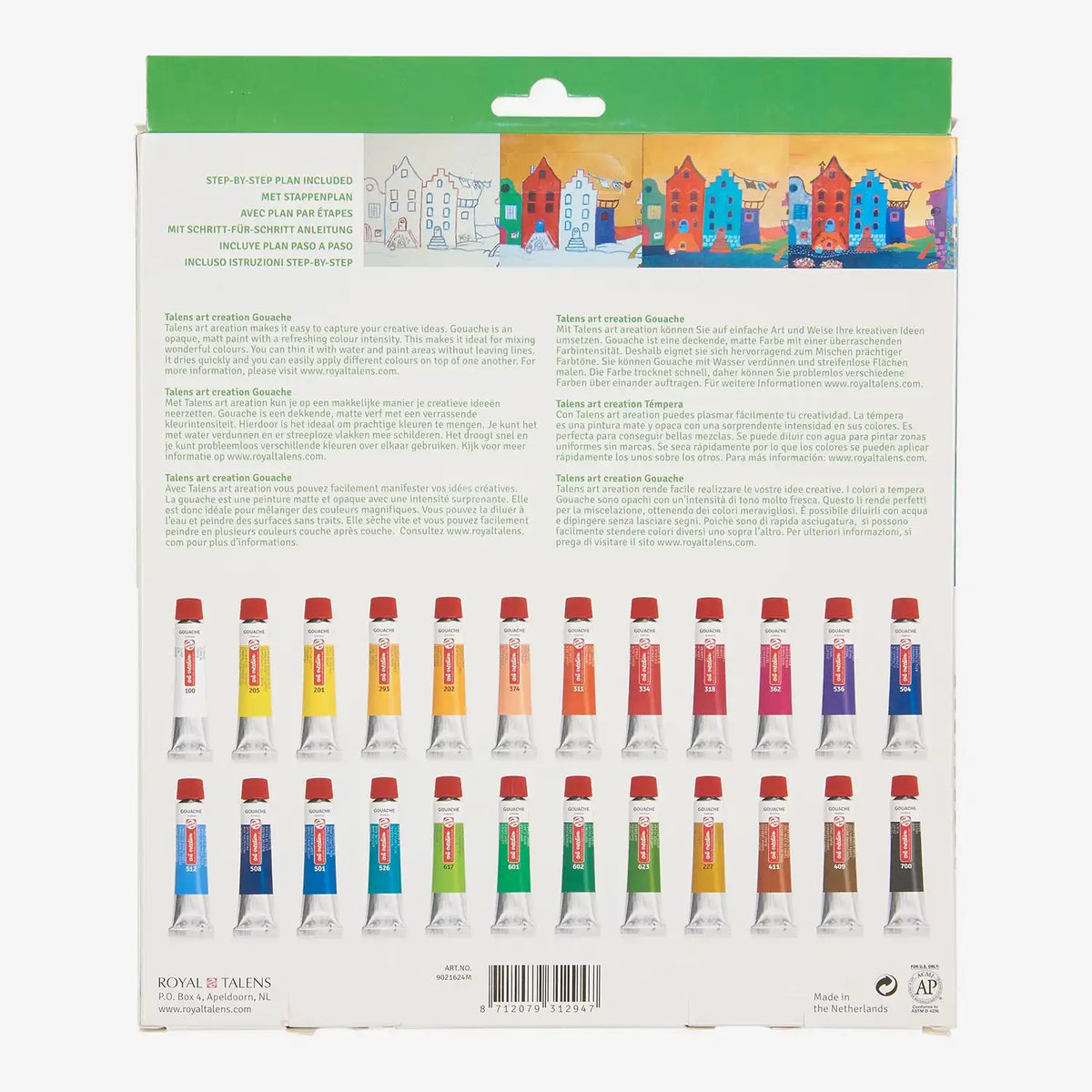 Art-creation-Talens-Guache-Set-24x12ml-Verpackung-Produktansicht-von-hinten