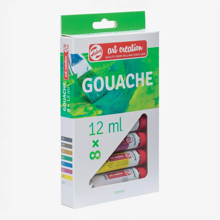 Art-creation-Talens-Guache-Set-8x12ml-Verpackung-Produktansicht-seitlich-von-vorn