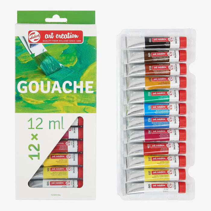 Art-creation-Talens-_Guache-Set-_12x_12_ml-Verpackung-und-Inhalt-Produktansicht