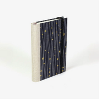 Blaupause-tagesplaner-Format-9x13cm-bezogen-mit-Lokta-Punkte-Linien-silber-gold-auf-drachenblau-produktansicht-cover-seitlich-hinten