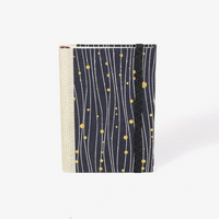 blaupause-tagesplaner-Format-9x13cm-bezogen-mit-Lokta-Punkte-Linien-silber-gold-auf-drachenblau-produktansicht-cover-vorn