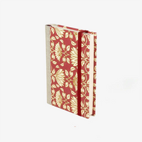 Blaupause-tagesplaner-Format-9x13cm-bezogen-mit-baumwollpapier-blumenornament-no1-rot-produktansicht-cover-seitlich-vorn2