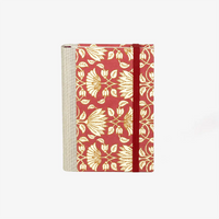 blaupause-tagesplaner-Format-9x13cm-bezogen-mit-baumwollpapier-blumenornament-no1-rot-produktansicht-cover-vorn2