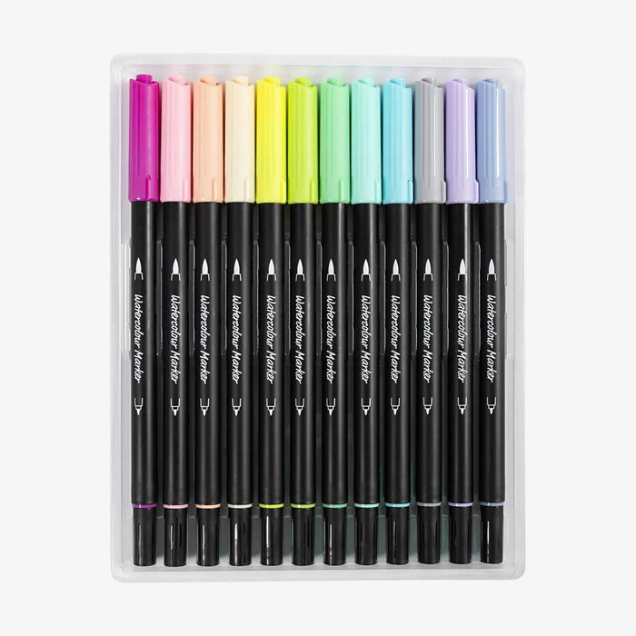 creativ-Company-Aquarell-Filzstifte-Pastell_Set-12-Farben-2-Spitzen-Filzstifte